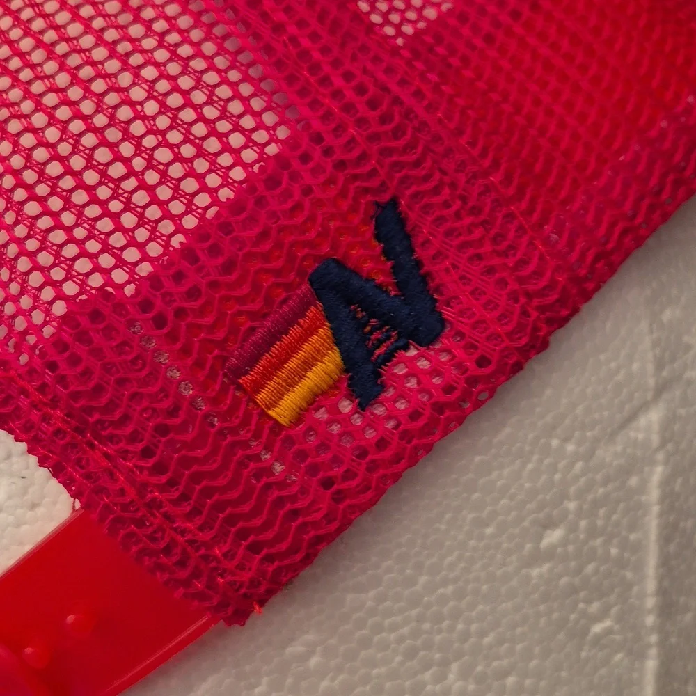 AVIATOR NATION Smiley Face Red‎ Gold Yellow Trucker Mesh Snapback Hat Cap